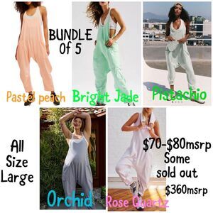 BUNDLE OF 5 Free People Hot Shot Onesies Size Large $70-$80 $360msrp